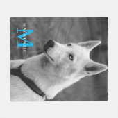 Gepersonaliseerde aangepaste monogram elegante hon fleece deken (Voorkant (Horizontaal))