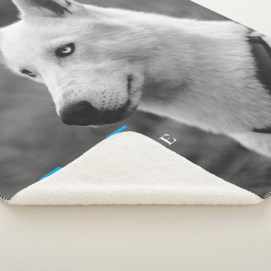 Gepersonaliseerde aangepaste monogram elegante hon sherpa deken (3/4)