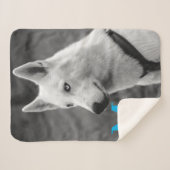 Gepersonaliseerde aangepaste monogram elegante hon sherpa deken (Voorkant (horizontaal))