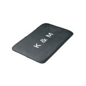 Gepersonaliseerde aangepaste monogrammed Gunmetal Badmat (Gekanteld)