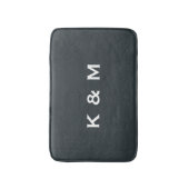 Gepersonaliseerde aangepaste monogrammed Gunmetal Badmat (Voorkant Verticaal)