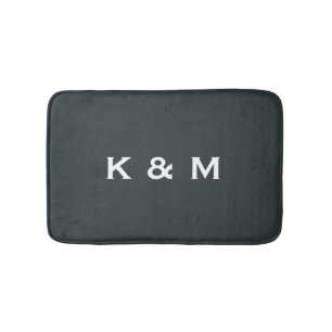 Gepersonaliseerde aangepaste monogrammed Gunmetal Badmat