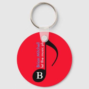 gepersonaliseerde / aangepaste muzieknotitie sleutelhanger