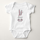 Gepersonaliseerde aangepaste naam Bunny Monogram B Romper (Voorkant)