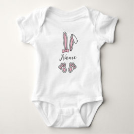 Gepersonaliseerde aangepaste naam Bunny Monogram B Romper
