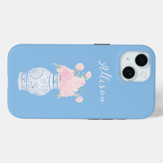 Gepersonaliseerde aangepaste naam Chinoiserie Ging Case-Mate iPhone Case (Achterkant (horizontaal))