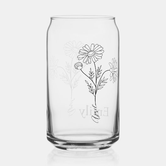 Gepersonaliseerde aangepaste naam Daisy April Gebo Blikvorm Glas (Achterkant)