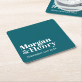 Gepersonaliseerde aangepaste naam Eenvoudig Modern Kartonnen Onderzetters (Schuin)