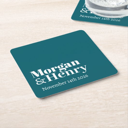 Gepersonaliseerde aangepaste naam Eenvoudig Modern Kartonnen Onderzetters (Schuin)