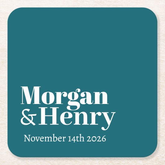 Gepersonaliseerde aangepaste naam Eenvoudig Modern Kartonnen Onderzetters (Voorkant)