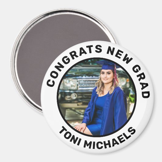 Gepersonaliseerde aangepaste naam en foto-Afstuder Magneet (Voorkant / Achterkant)