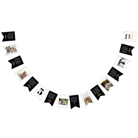 Gepersonaliseerde aangepaste naam Foto Stijlvol Mo Vlaggetjes (Alle)