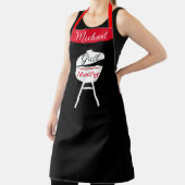 Gepersonaliseerde aangepaste naam Grill Chef Manne Schort (Insitu)