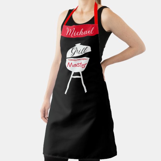 Gepersonaliseerde aangepaste naam Grill Chef Manne Schort (Insitu)