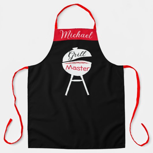 Gepersonaliseerde aangepaste naam Grill Chef Manne Schort (Voorkant)