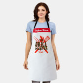 Gepersonaliseerde aangepaste naam Grill Master Man Schort (Gedragen)