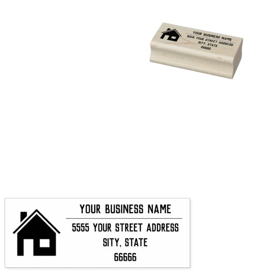 Gepersonaliseerde aangepaste naam Logo Foto Adres  Rubberstempel (Gestempeld)