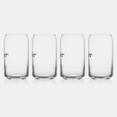 Gepersonaliseerde aangepaste naam Minimale monogra Blikvorm Glas (Links)