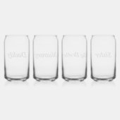 Gepersonaliseerde aangepaste naam Minimale monogra Blikvorm Glas (Achterkant)