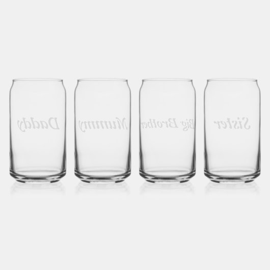 Gepersonaliseerde aangepaste naam Minimale monogra Blikvorm Glas (Achterkant)