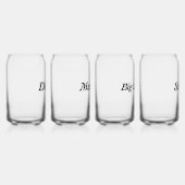 Gepersonaliseerde aangepaste naam Minimale monogra Blikvorm Glas (Rechts)