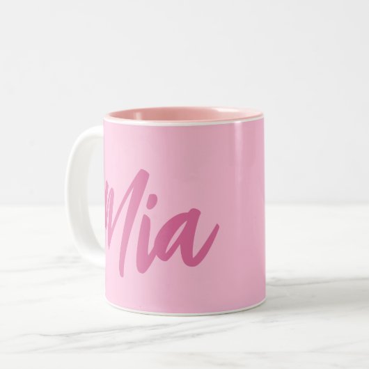 Gepersonaliseerde Aangepaste Naam Minimale monogra Tweekleurige Koffiemok (Voorkant links)
