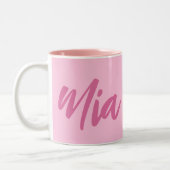 Gepersonaliseerde Aangepaste Naam Minimale monogra Tweekleurige Koffiemok (Links)