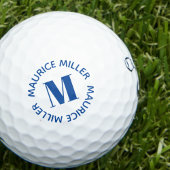 Gepersonaliseerde aangepaste naam Monogram Blauw Golfballen