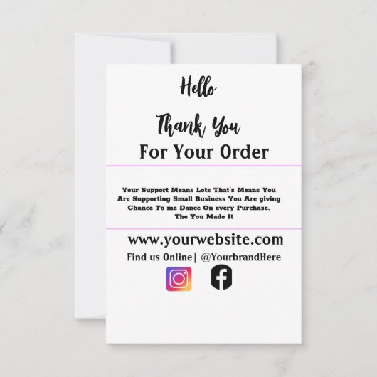 Gepersonaliseerde aangepaste naam monogram Visitek Bedankkaart (Voorkant)