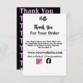 Gepersonaliseerde aangepaste naam monogram Visitek Bedankkaart (Voorkant / Achterkant)