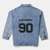 Gepersonaliseerde aangepaste naam & nummer Denim J Denim Jacket (Achterkant)