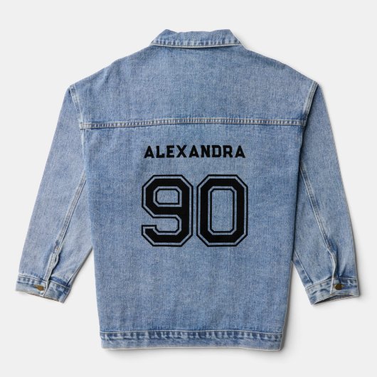 Gepersonaliseerde aangepaste naam & nummer Denim J Jacket (Achterkant)