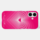 Gepersonaliseerde Aangepaste Naam Roze Hart iPhone Case-Mate iPhone Case (Achterkant (horizontaal))