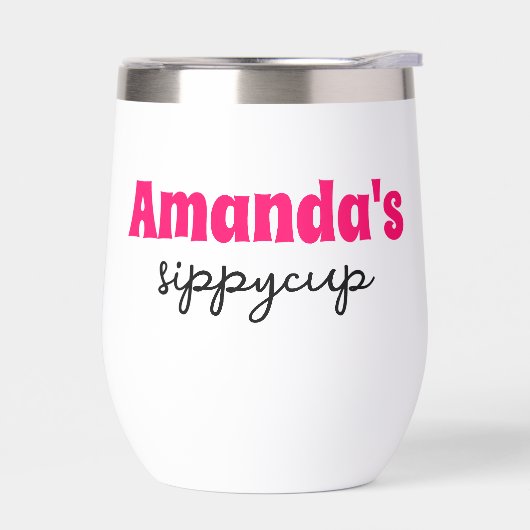 Gepersonaliseerde aangepaste naam Sippy Cup Wijn T (Links)