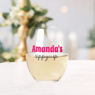 Gepersonaliseerde aangepaste naam Sippy Cup Wijnglas Zonder Voet