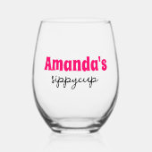 Gepersonaliseerde aangepaste naam Sippy Cup Wijnglas Zonder Voet (Voorkant)