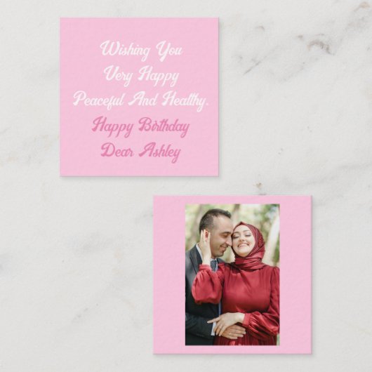 Gepersonaliseerde aangepaste naam Tekst Foto Geluk Informatiekaartje (Voorkant / Achterkant)