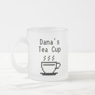 Gepersonaliseerde aangepaste naam thee glas cadeau matglas koffiemok
