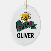 Gepersonaliseerde aangepaste naam Vaderdag | ORNAM Keramisch Ornament (Rechts)