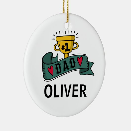 Gepersonaliseerde aangepaste naam Vaderdag | ORNAM Keramisch Ornament (Rechts)