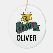 Gepersonaliseerde aangepaste naam Vaderdag | ORNAM Keramisch Ornament (Links)