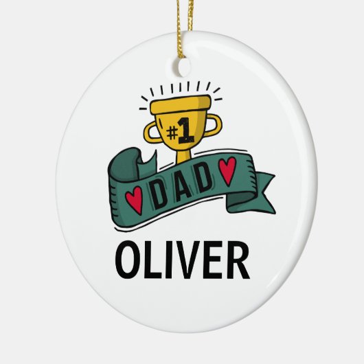 Gepersonaliseerde aangepaste naam Vaderdag | ORNAM Keramisch Ornament (Links)