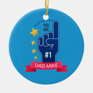 Gepersonaliseerde aangepaste naam Vaderdag ORNAM Keramisch Ornament