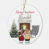 Gepersonaliseerde aangepaste naam voor Besties Keramisch Ornament (Links)