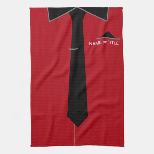 Gepersonaliseerde Aangepaste Naam Zakelijke Keuken Theedoek (Verticaal)