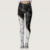 Gepersonaliseerde Aangepaste Nummer Marmeren Leggi Leggings (Voorkant)