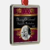 Gepersonaliseerde Aangepaste Ornament Roze Glitter (Rechts)