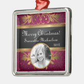 Gepersonaliseerde Aangepaste Ornament Roze Glitter (Links)