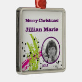 Gepersonaliseerde Aangepaste Ornament Roze Lime Gr (Rechts)