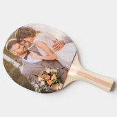 Gepersonaliseerde aangepaste paar foto aandenken tafeltennisbatje (Zijkant)